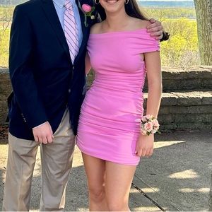 Pink Off-Shoulder Dress